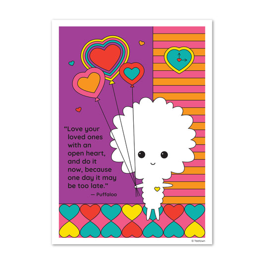 Open Heart Puffaloo Print - 5 x 7