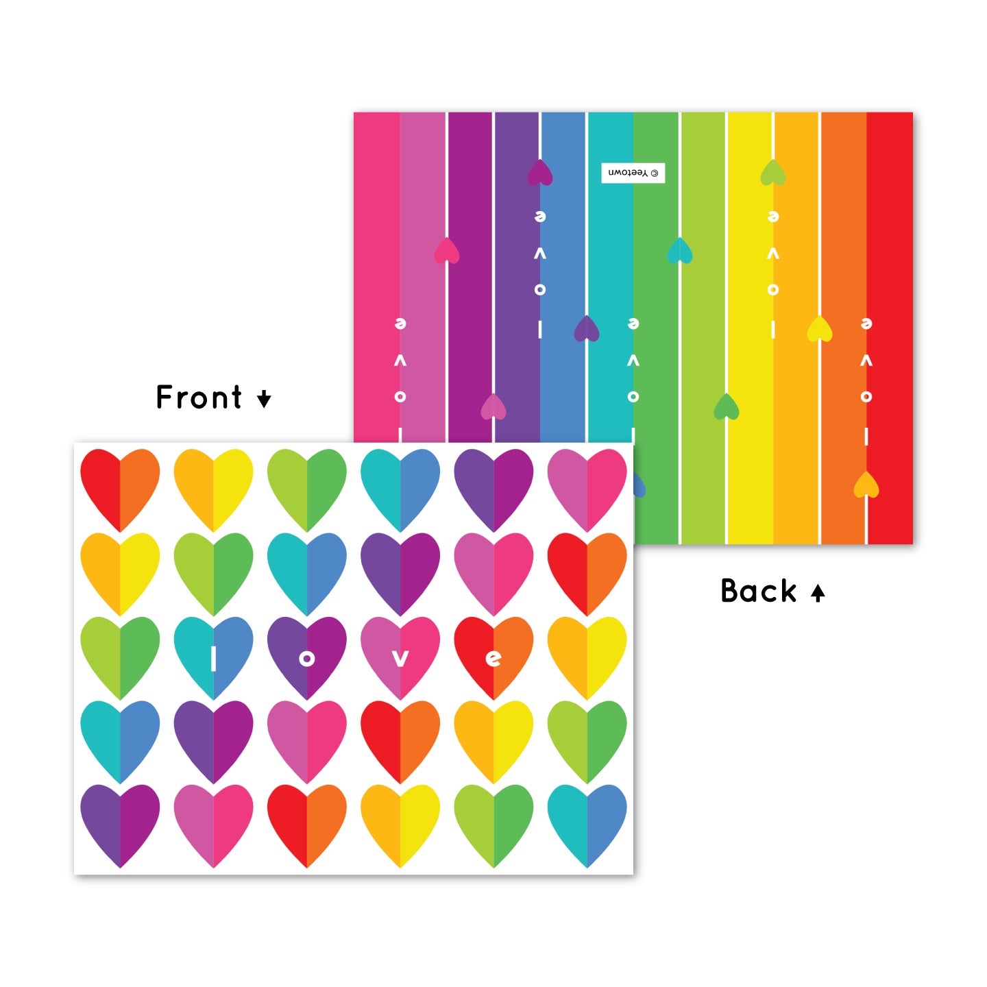 Rainbow Hearts Card